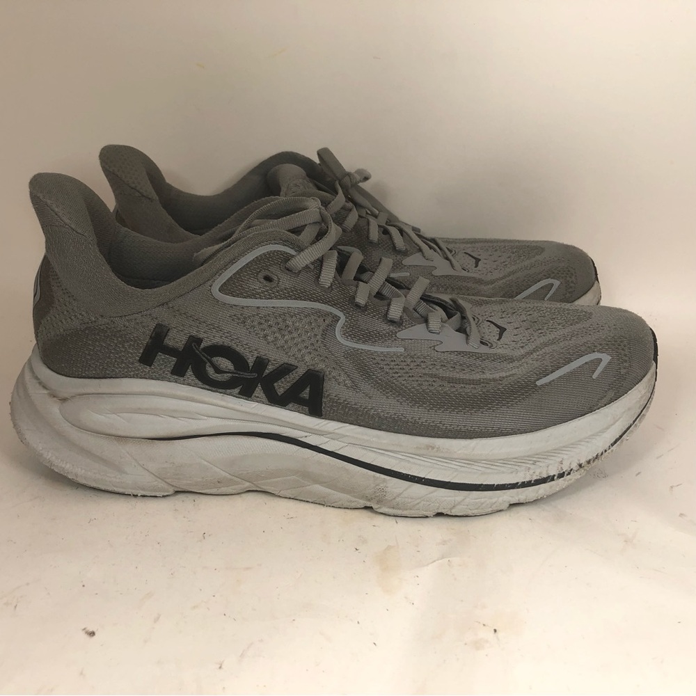 Hoka One One Clifton 10 1162030-GYST Gray Mens Athletic Running Shoes Size 9.5D